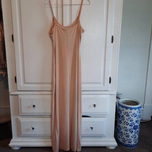 NWT Kate Kasin nude full length cami slip, size small - Picture 3 of 7